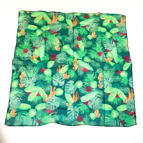 Soi Paris Silk Scarf in Tiger Cotton Square Scarf Handkerchief - Picture 3 of 6